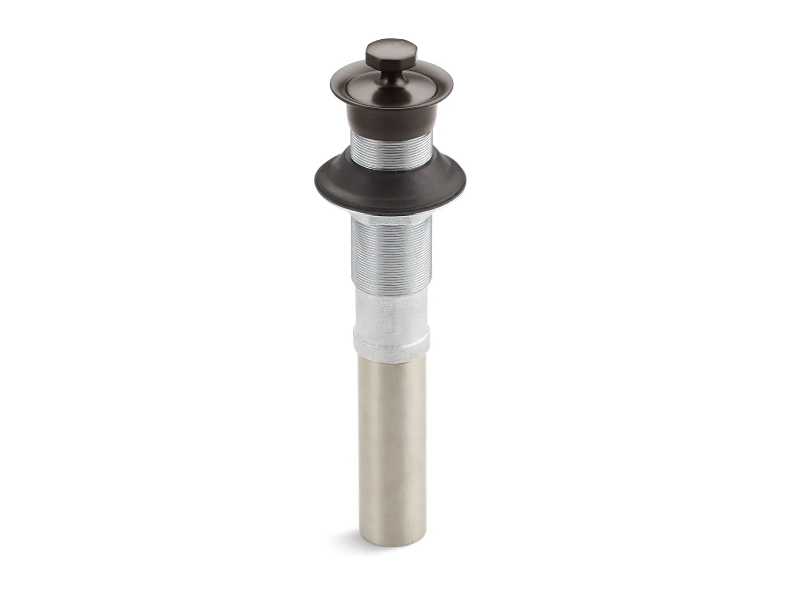 Bathroom sink drain with non-removable metal stopper and without overflow^Kohler Hot