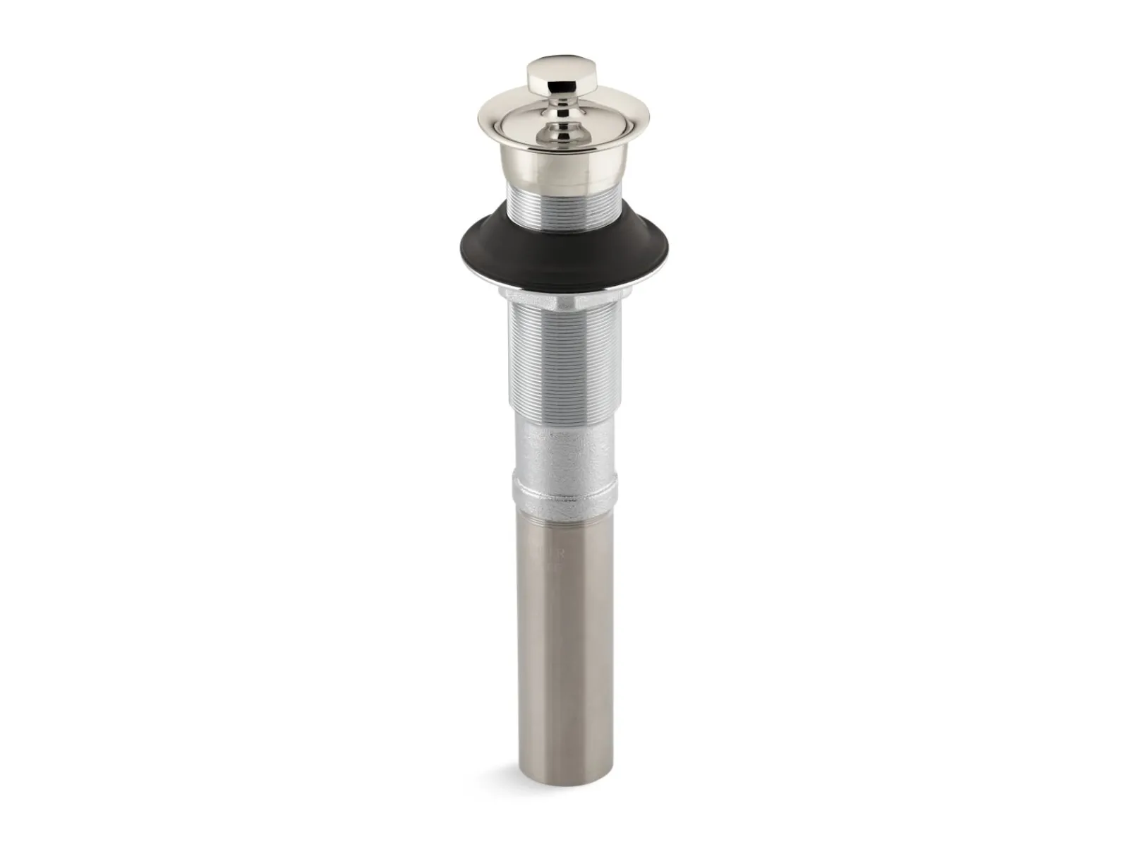 Bathroom sink drain with non-removable metal stopper and without overflow^Kohler Hot