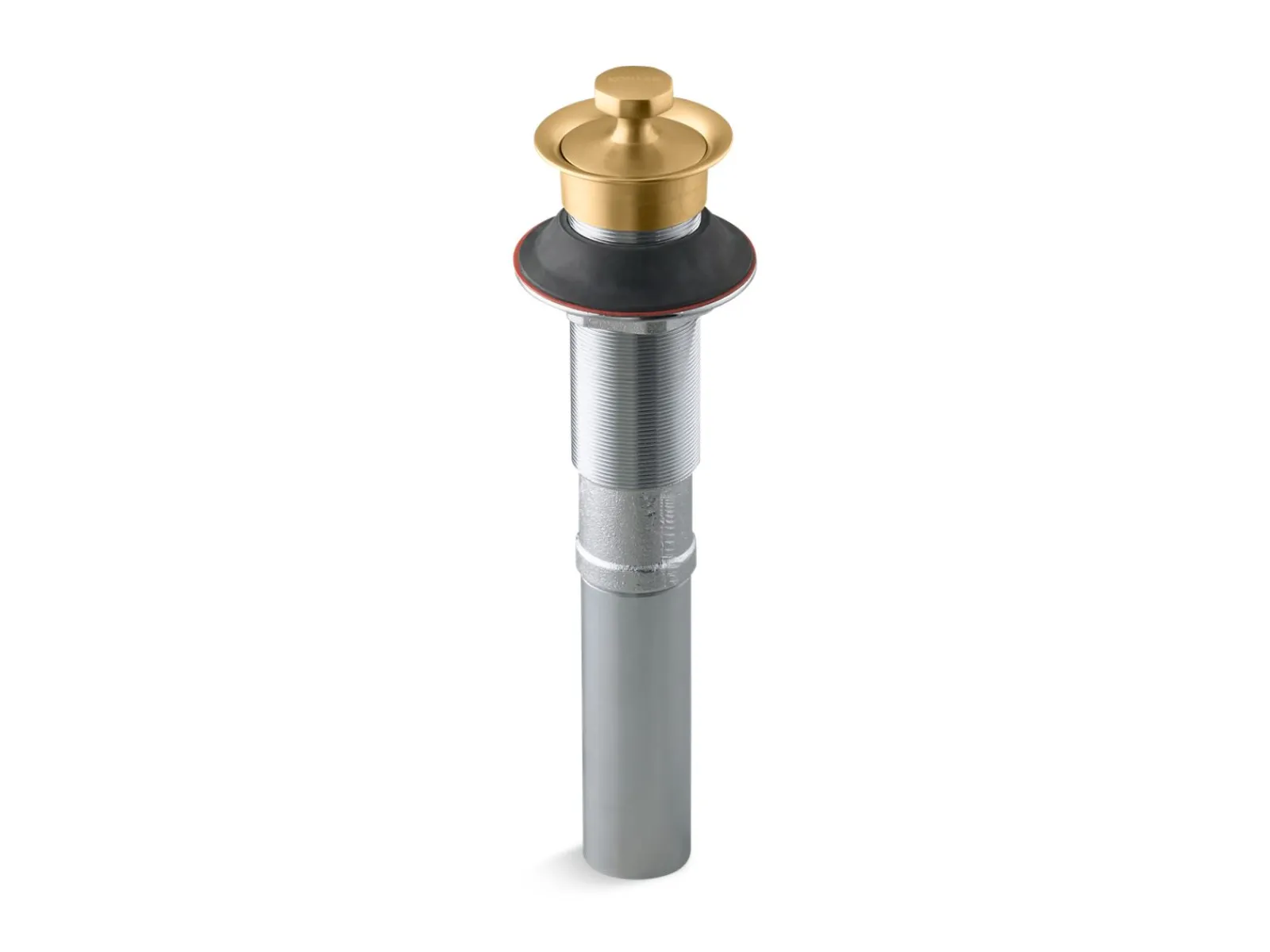 Bathroom sink drain with non-removable metal stopper and without overflow^Kohler Hot