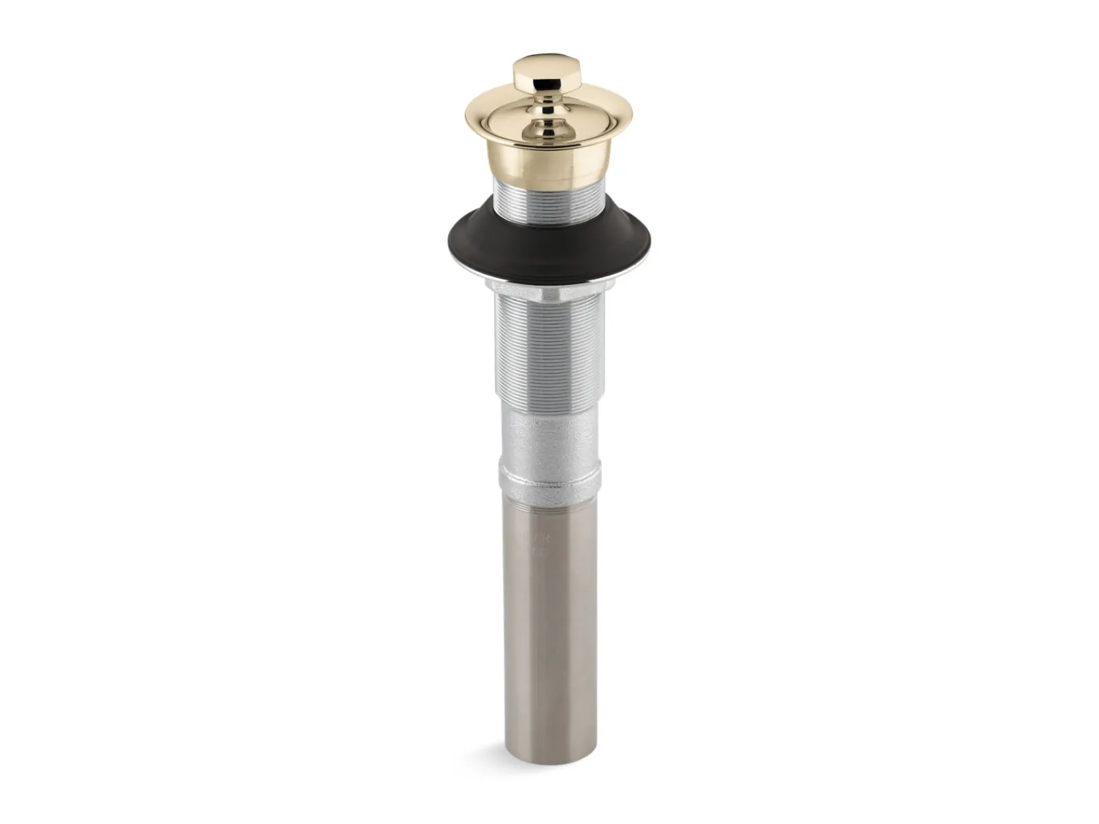 Bathroom sink drain with non-removable metal stopper and without overflow^Kohler Hot