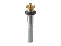 Bathroom sink drain with non-removable metal stopper and without overflow^Kohler Hot