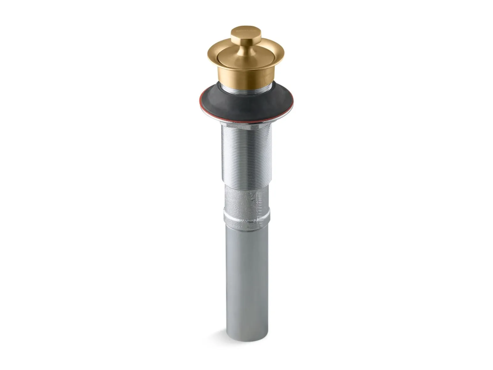 Bathroom sink drain with non-removable metal stopper and without overflow^Kohler Hot