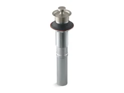 Bathroom sink drain with non-removable metal stopper and without overflow^Kohler Hot
