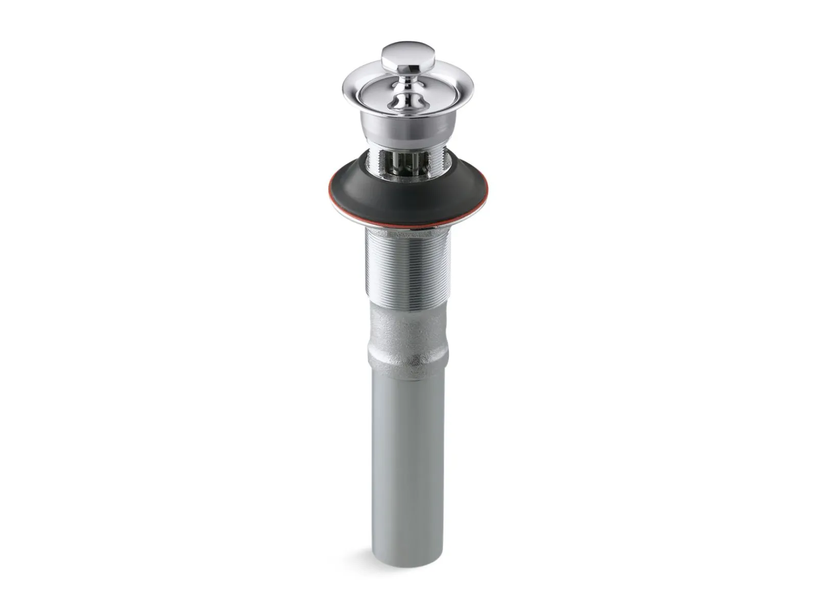 Bathroom sink drain with overflow and non-removable metal stopper^Kohler Discount