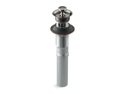 Bathroom sink drain with overflow and non-removable metal stopper^Kohler Discount