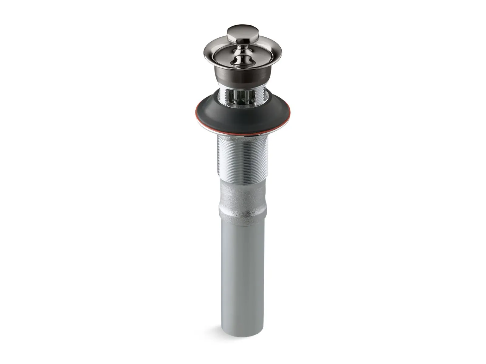 Bathroom sink drain with overflow and non-removable metal stopper^Kohler Discount