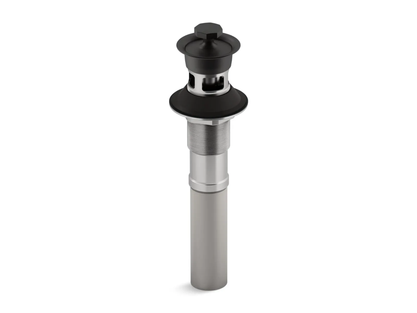 Bathroom sink drain with overflow and non-removable metal stopper^Kohler Discount