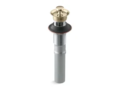 Bathroom sink drain with overflow and non-removable metal stopper^Kohler Discount