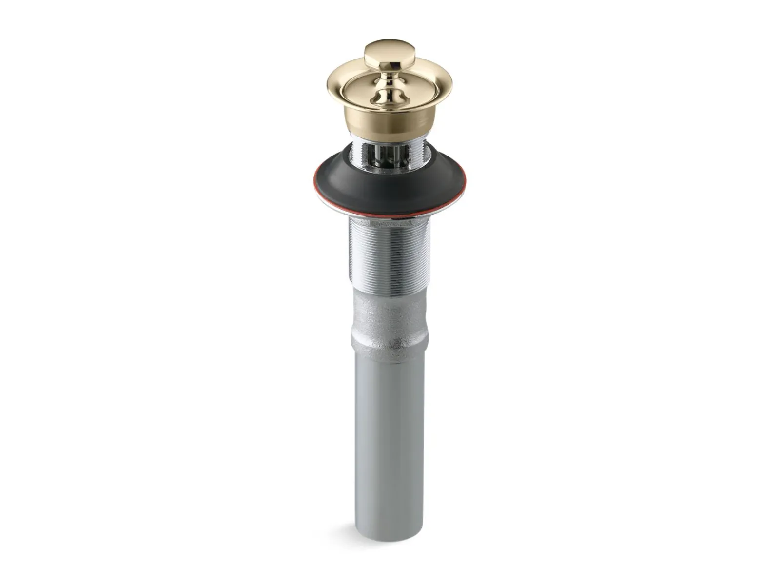 Bathroom sink drain with overflow and non-removable metal stopper^Kohler Discount