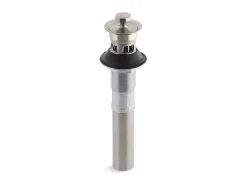 Bathroom sink drain with overflow and non-removable metal stopper^Kohler Discount