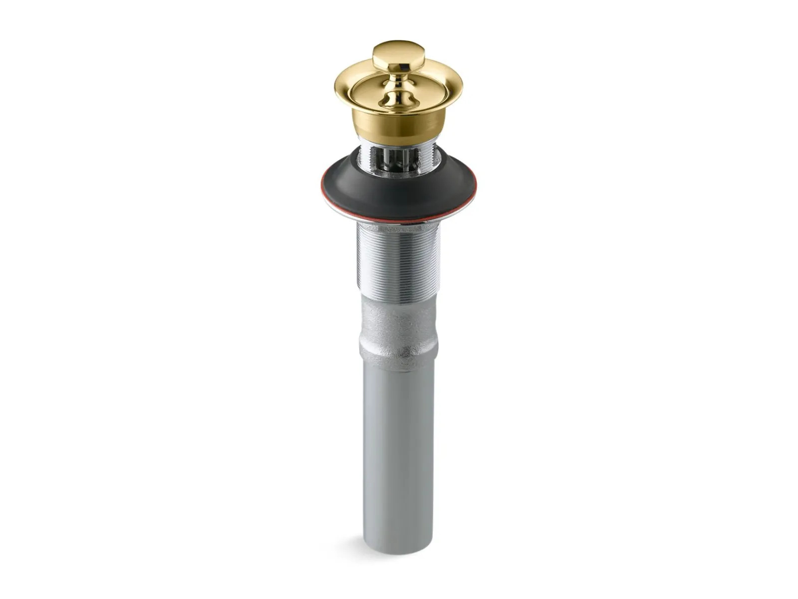 Bathroom sink drain with overflow and non-removable metal stopper^Kohler Discount