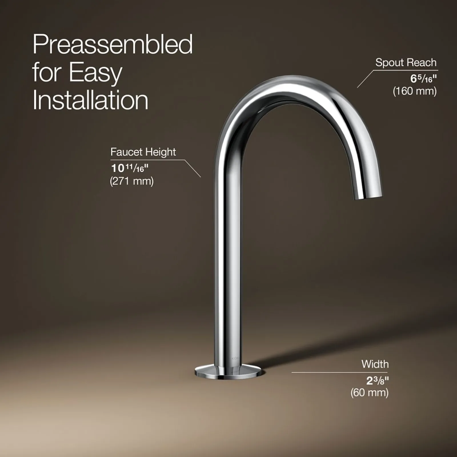 Bathroom sink faucet spout with Tube design, 1.2 gpm^Kohler Discount