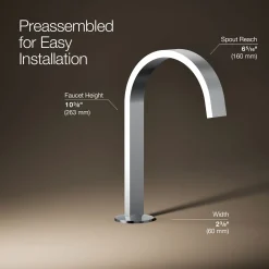 Bathroom sink faucet spout with Ribbon design, 1.2 gpm^Kohler