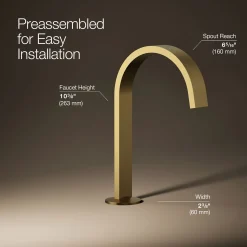 Bathroom sink faucet spout with Ribbon design, 1.2 gpm^Kohler