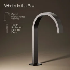 Bathroom sink faucet spout with Ribbon design, 1.2 gpm^Kohler