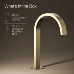 Bathroom sink faucet spout with Ribbon design, 1.2 gpm^Kohler