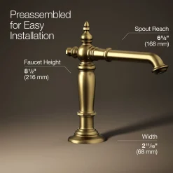 Bathroom sink faucet spout with Column design, 1.2 gpm^Kohler New