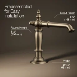 Bathroom sink faucet spout with Column design, 1.2 gpm^Kohler New