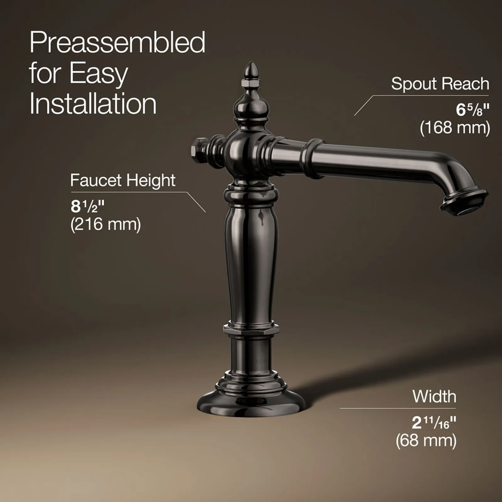 Bathroom sink faucet spout with Column design, 1.2 gpm^Kohler New