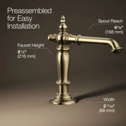 Bathroom sink faucet spout with Column design, 1.2 gpm^Kohler New