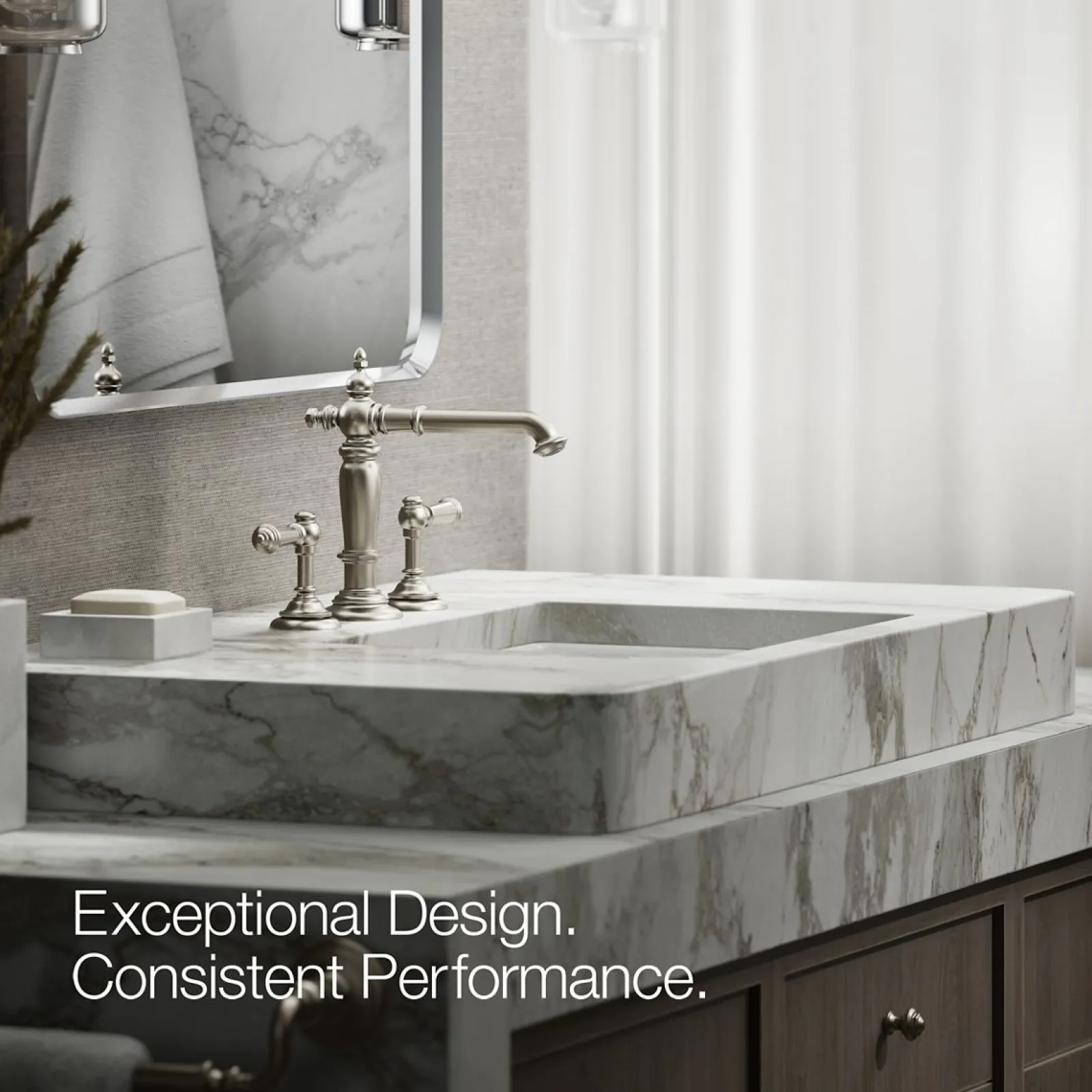 Bathroom sink faucet spout with Column design, 1.2 gpm^Kohler New