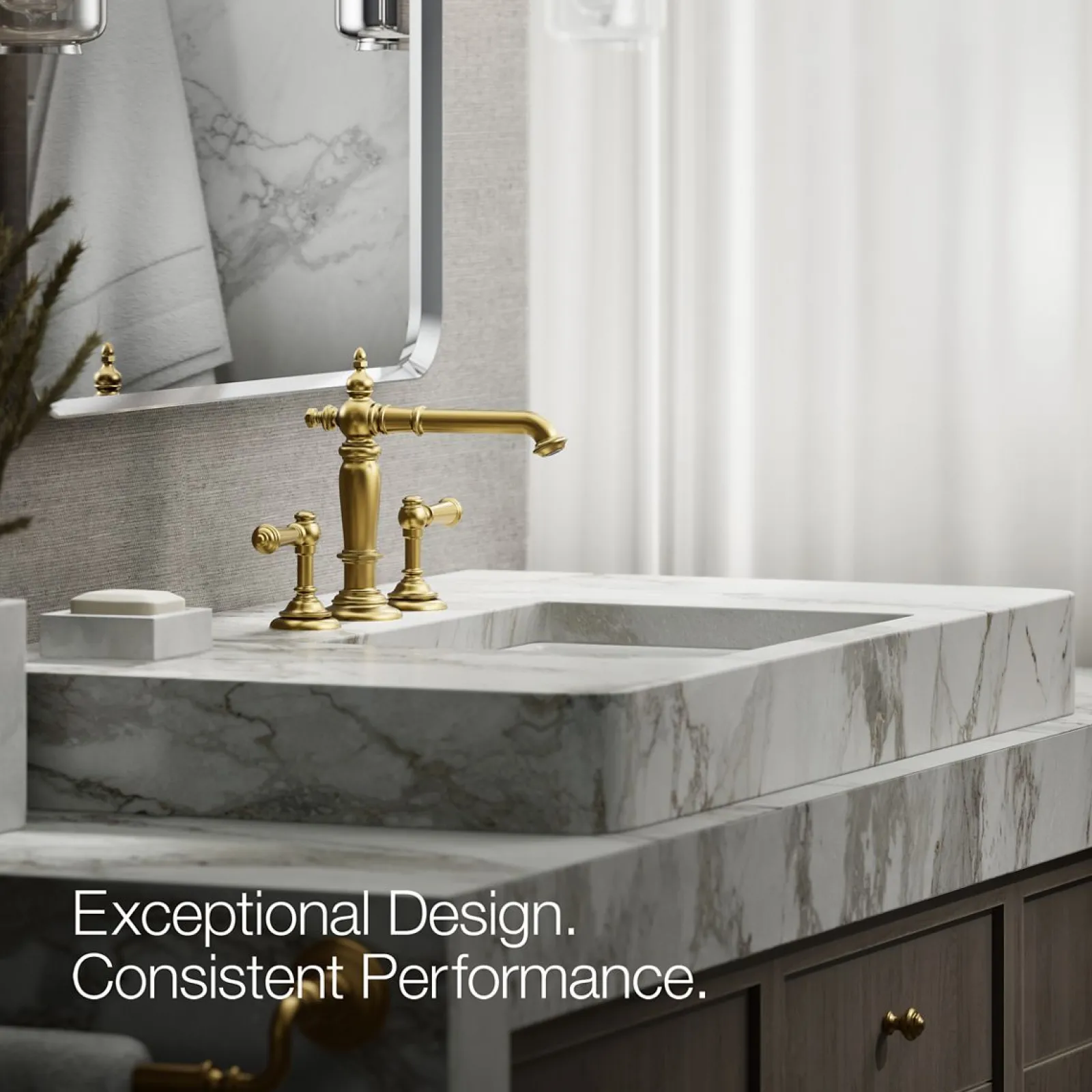 Bathroom sink faucet spout with Column design, 1.2 gpm^Kohler New