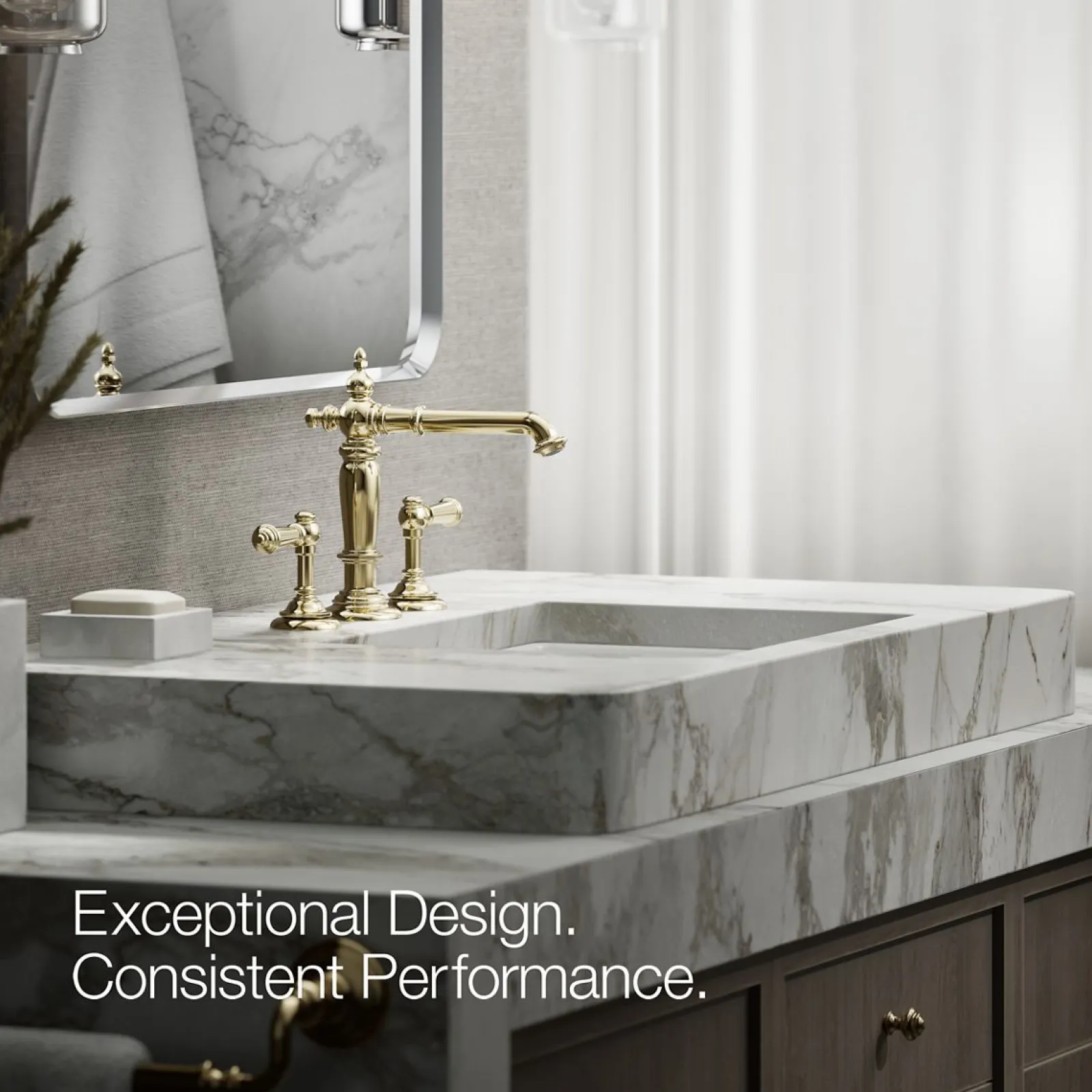 Bathroom sink faucet spout with Column design, 1.2 gpm^Kohler New