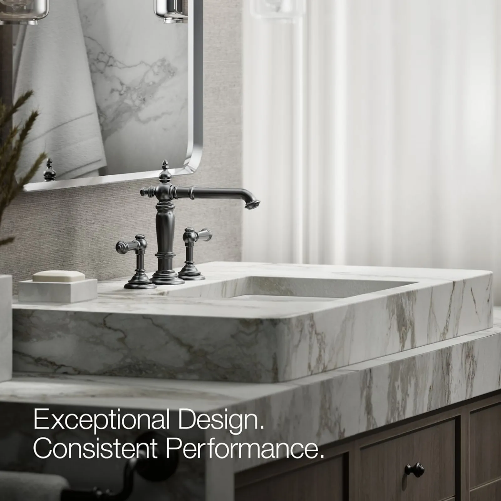 Bathroom sink faucet spout with Column design, 1.2 gpm^Kohler New