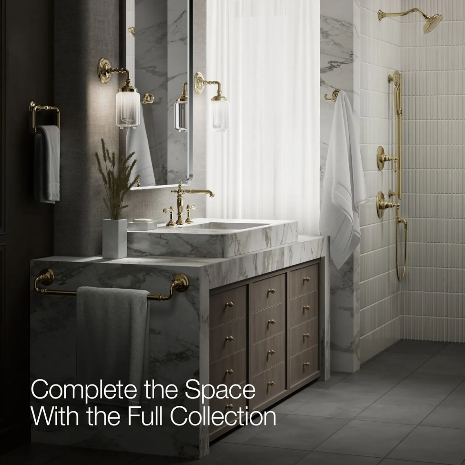 Bathroom sink faucet spout with Column design, 1.2 gpm^Kohler New