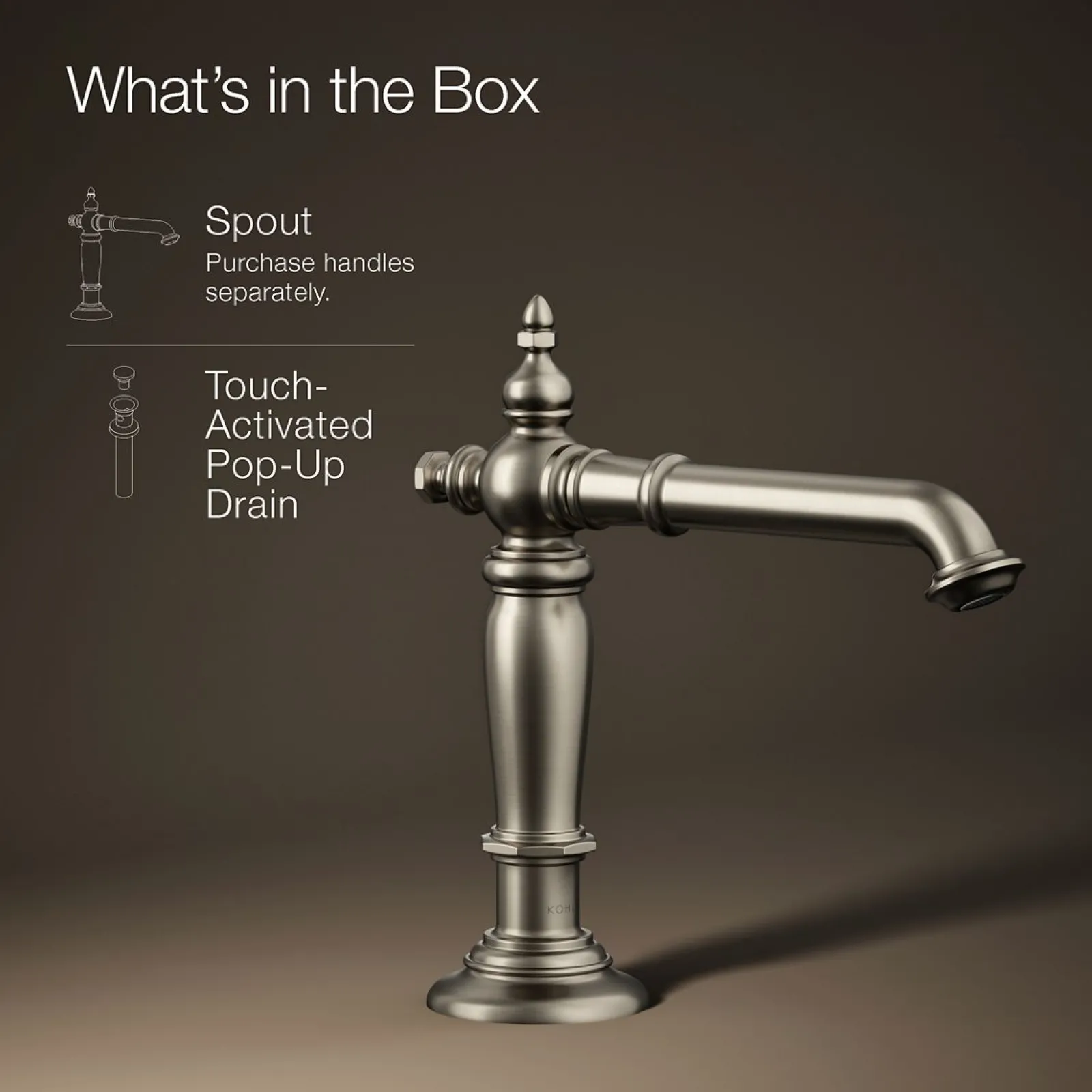 Bathroom sink faucet spout with Column design, 1.2 gpm^Kohler New