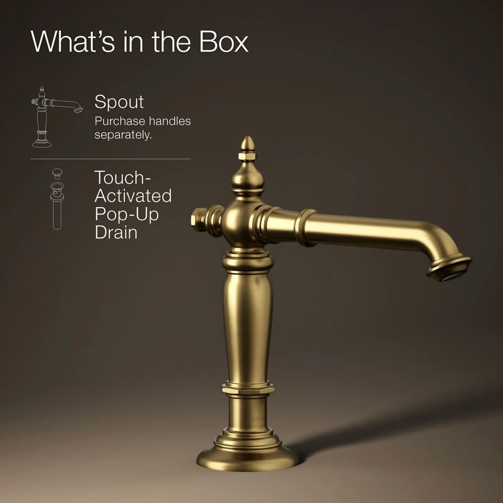 Bathroom sink faucet spout with Column design, 1.2 gpm^Kohler New