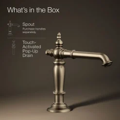 Bathroom sink faucet spout with Column design, 1.2 gpm^Kohler New