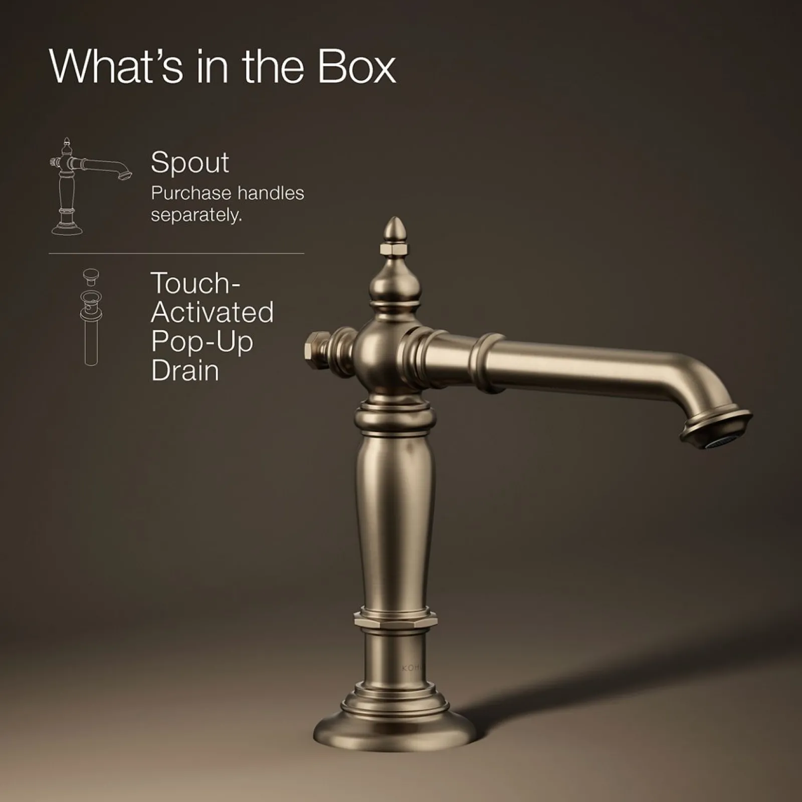 Bathroom sink faucet spout with Column design, 1.2 gpm^Kohler New