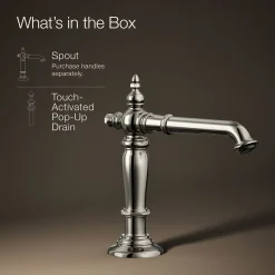 Bathroom sink faucet spout with Column design, 1.2 gpm^Kohler New