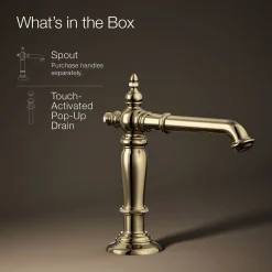 Bathroom sink faucet spout with Column design, 1.2 gpm^Kohler New