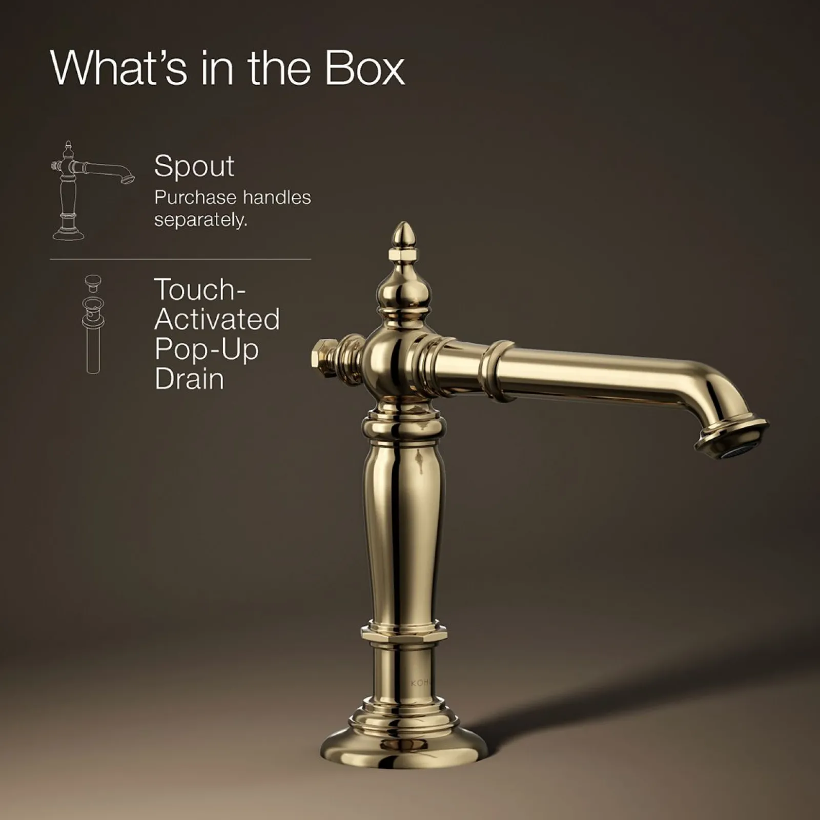 Bathroom sink faucet spout with Column design, 1.2 gpm^Kohler New