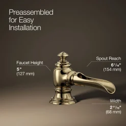 Bathroom sink faucet spout with Flume design, 1.2 gpm^Kohler Best