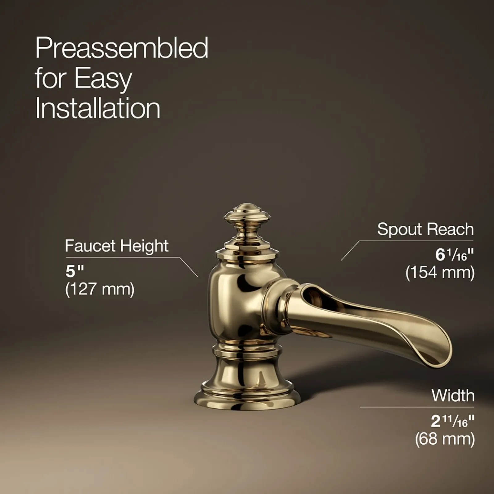 Bathroom sink faucet spout with Flume design, 1.2 gpm^Kohler Best