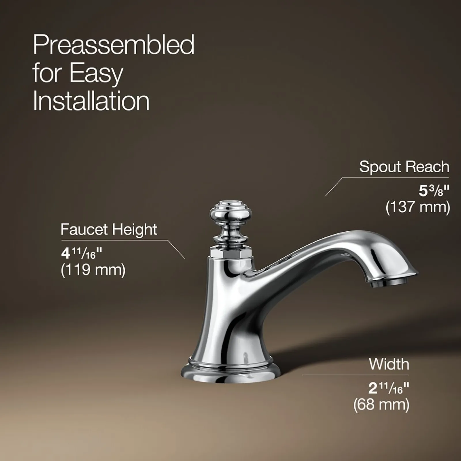 Bathroom sink faucet spout with Bell design, 1.2 gpm^Kohler New
