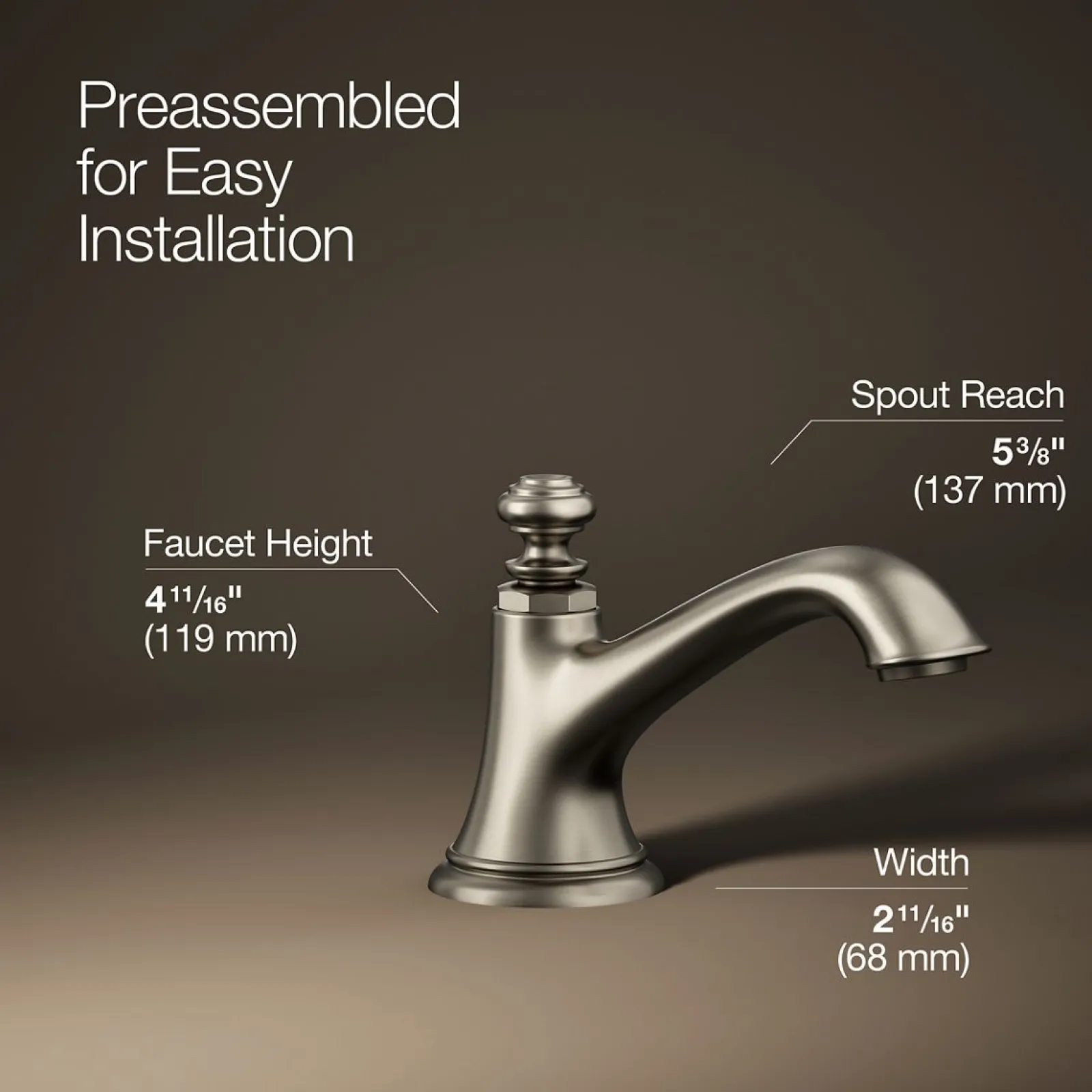 Bathroom sink faucet spout with Bell design, 1.2 gpm^Kohler New