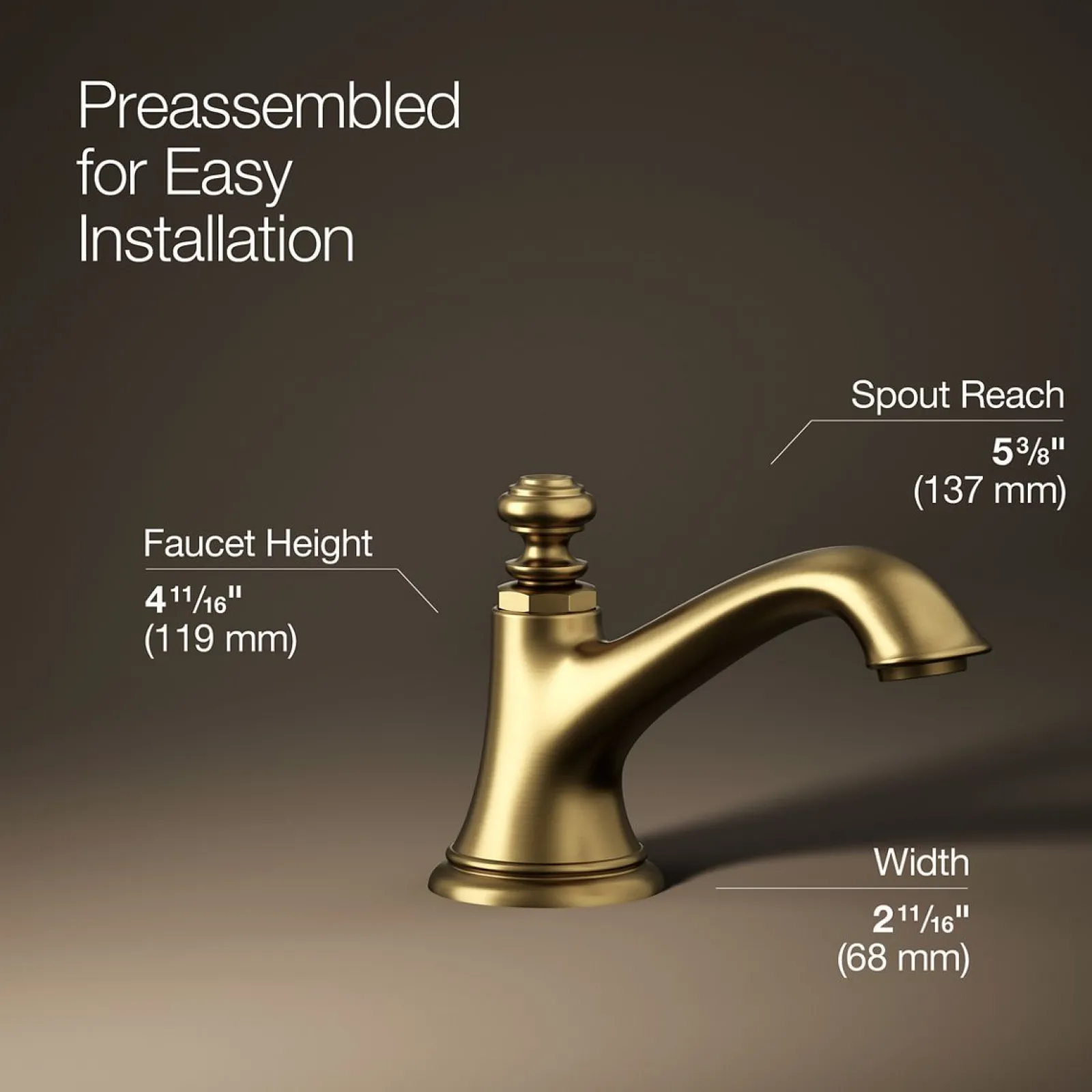 Bathroom sink faucet spout with Bell design, 1.2 gpm^Kohler New