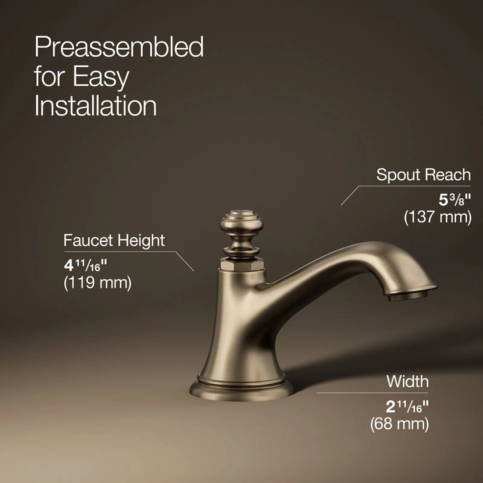 Bathroom sink faucet spout with Bell design, 1.2 gpm^Kohler New