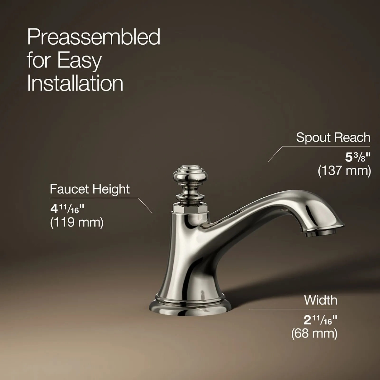 Bathroom sink faucet spout with Bell design, 1.2 gpm^Kohler New
