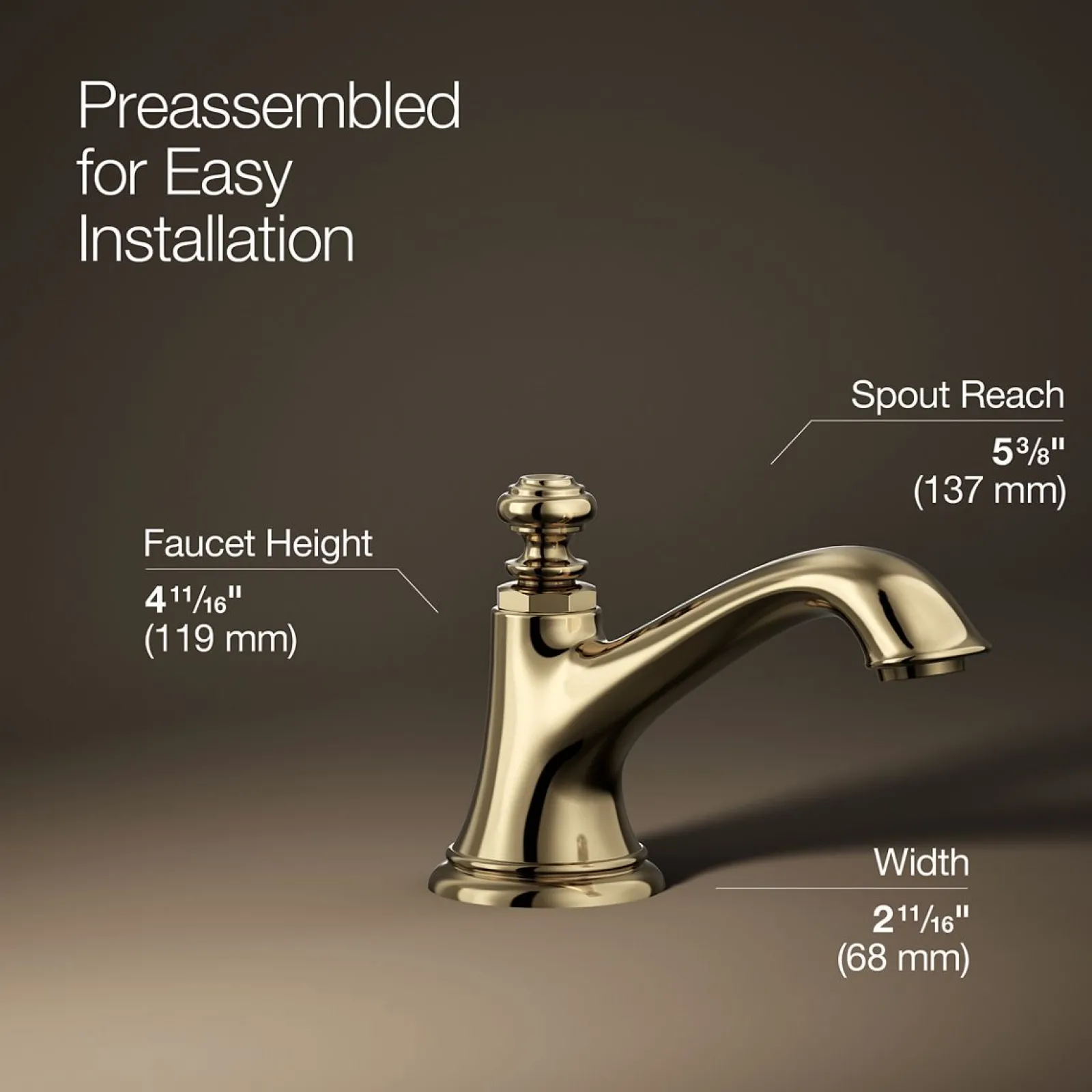 Bathroom sink faucet spout with Bell design, 1.2 gpm^Kohler New