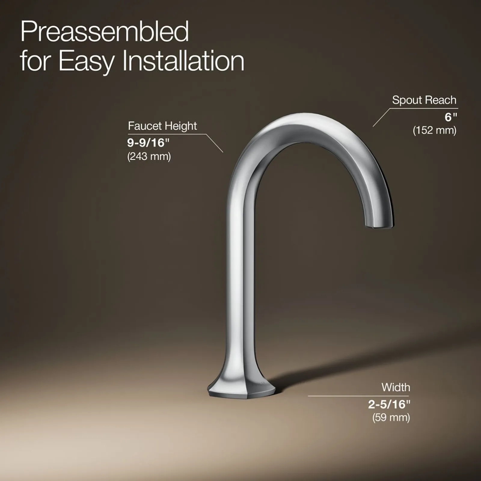 Bathroom sink faucet spout with Cane design, 1.2 gpm^Kohler Clearance