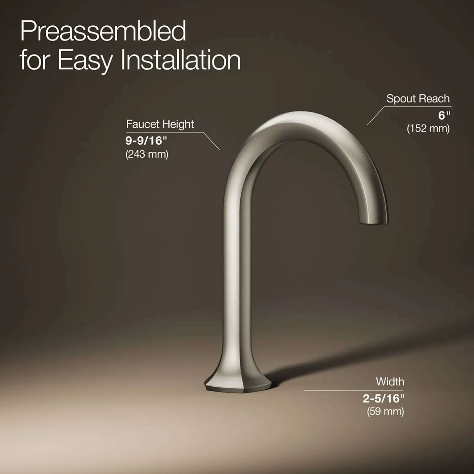 Bathroom sink faucet spout with Cane design, 1.2 gpm^Kohler Clearance