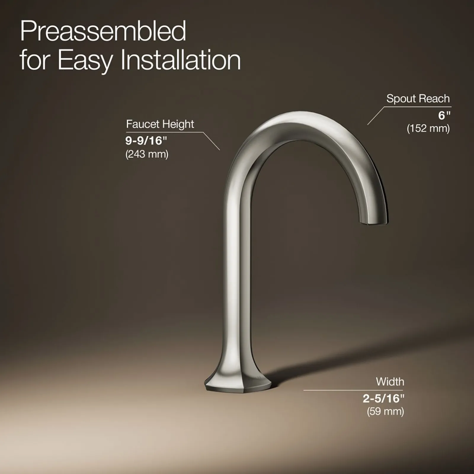 Bathroom sink faucet spout with Cane design, 1.2 gpm^Kohler Clearance