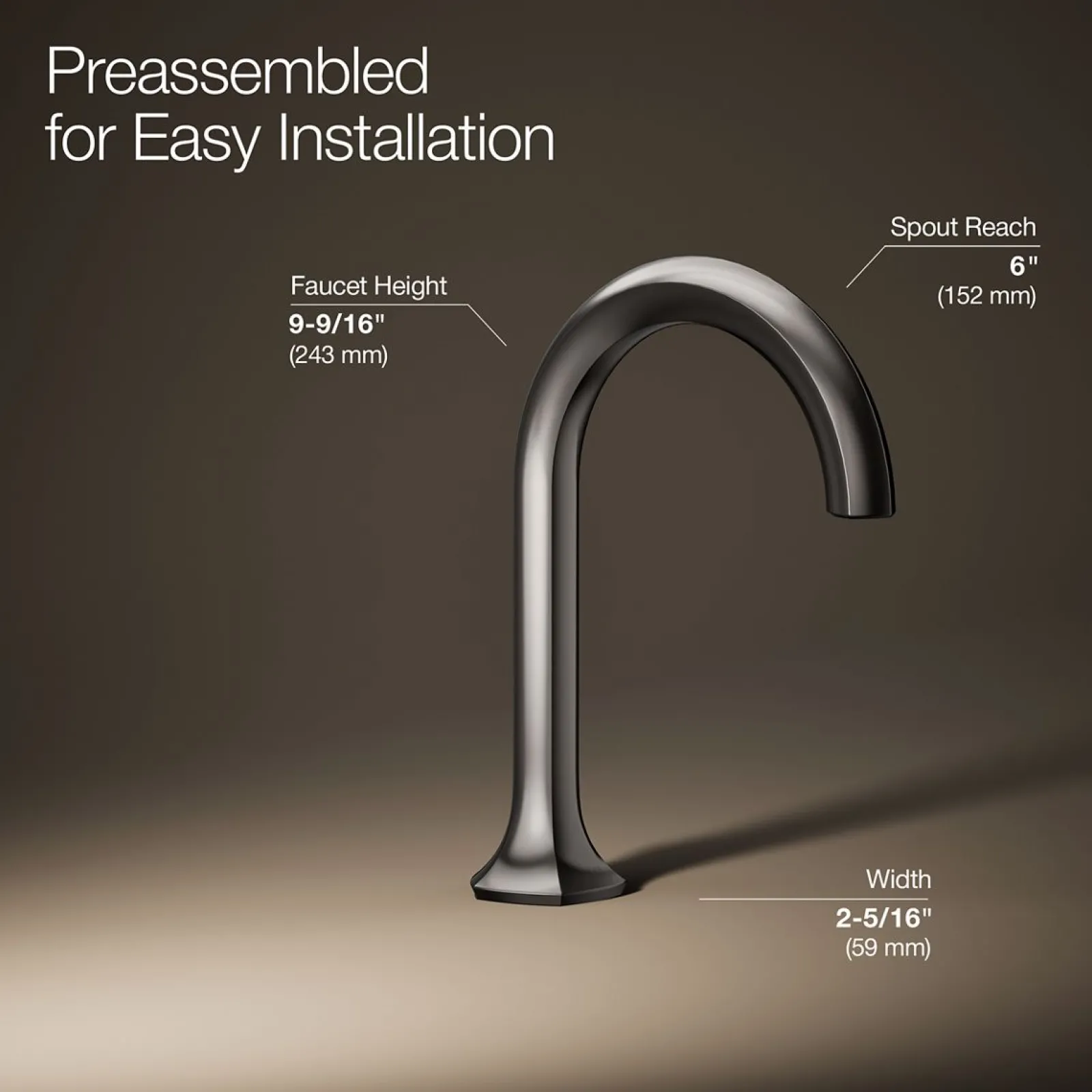 Bathroom sink faucet spout with Cane design, 1.2 gpm^Kohler Clearance