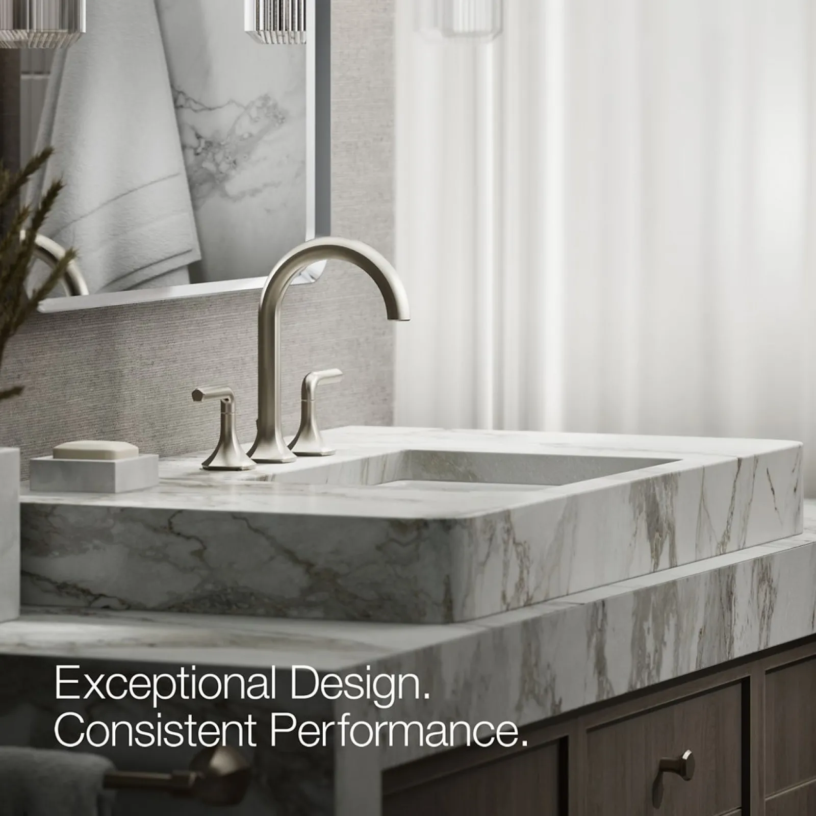 Bathroom sink faucet spout with Cane design, 1.2 gpm^Kohler Clearance