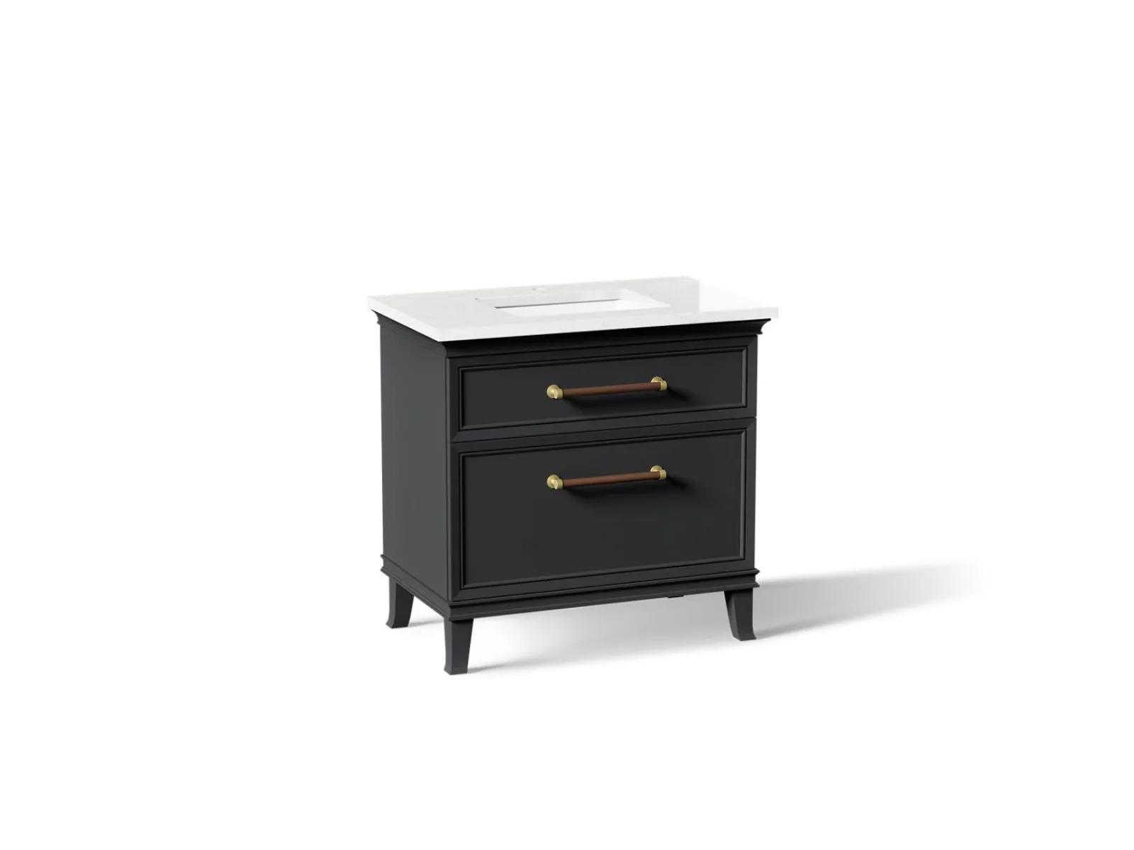 36" bathroom vanity cabinet with sink and quartz top^Kohler Outlet